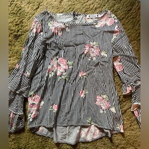 Black and White Striped Flowy Boho Too